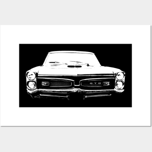 Pontiac GTO 1960s American classic car monoblock white Posters and Art